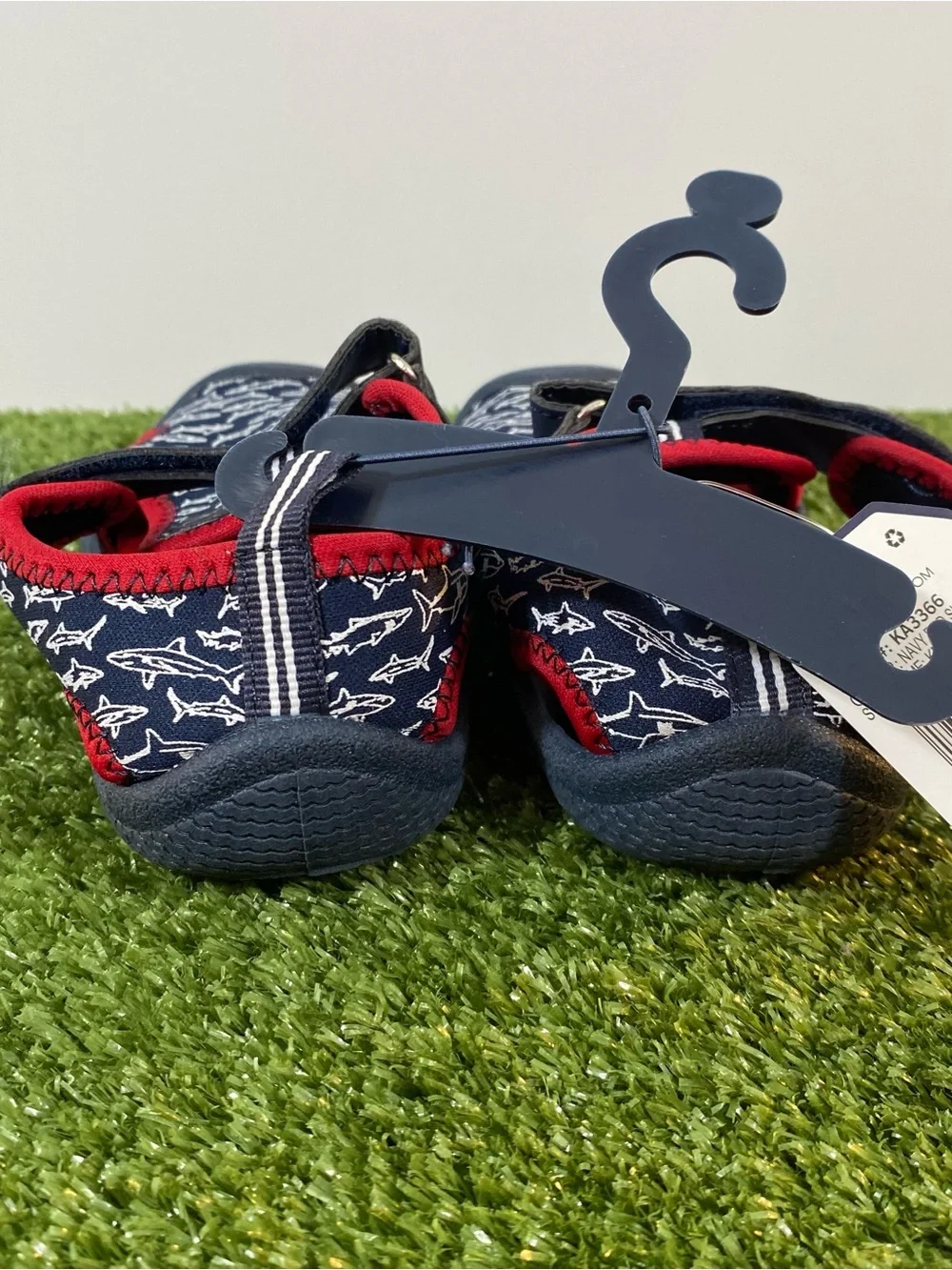 Nautica Water Shoes Little Kids Boys Girls Size 11 Blue Red Sharks Closed Toe